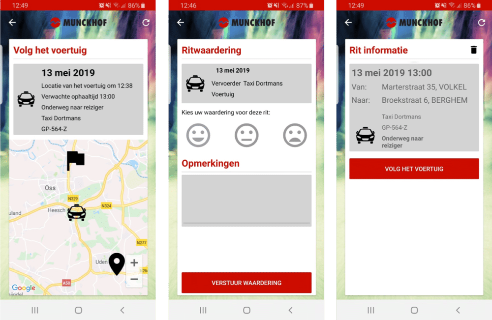 Munckhof app screenshots